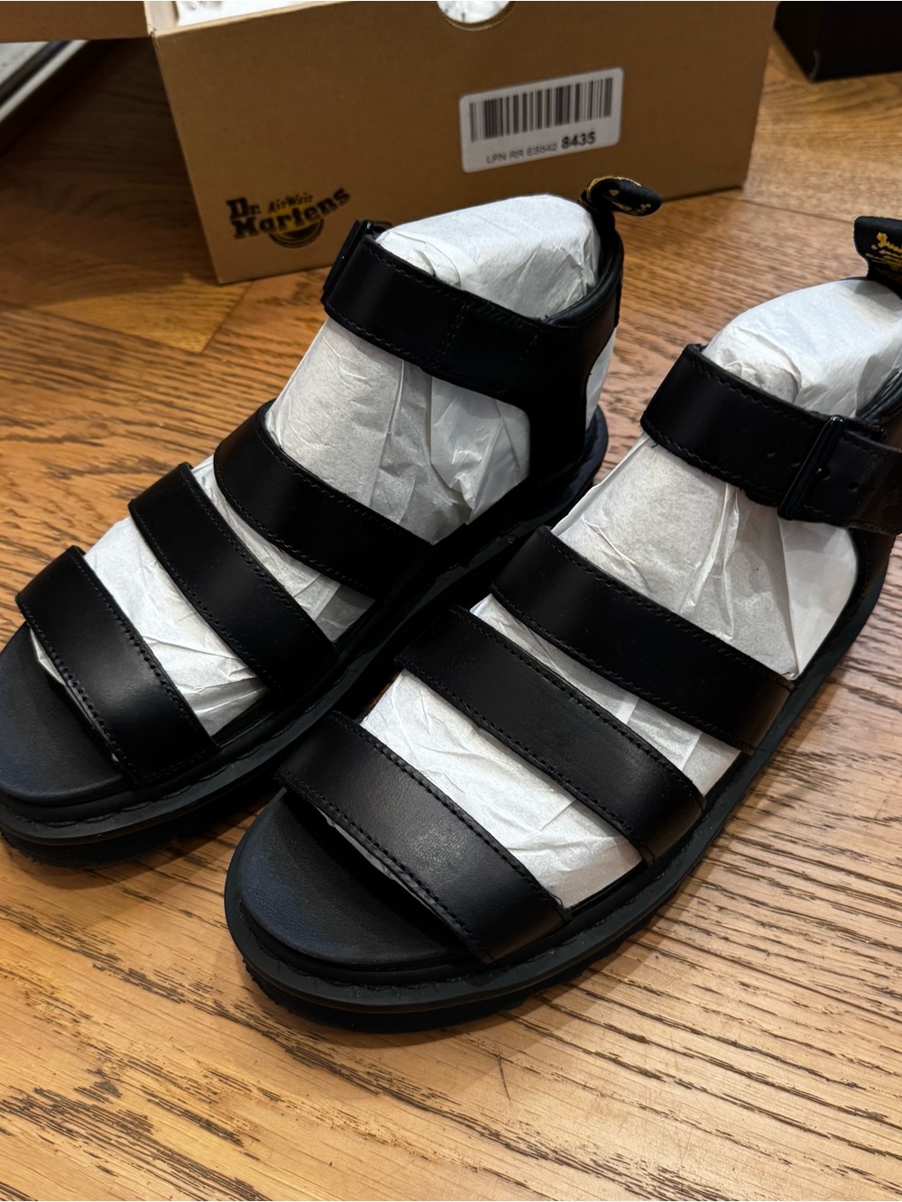 Dr. Martens Blaire Black Leather Platform Sandals Women’s 8
